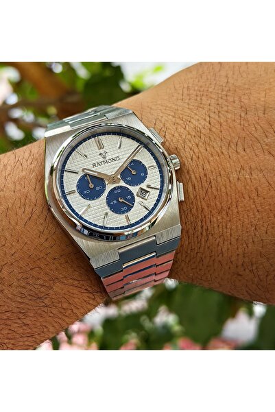 Raymond Chronograph Series Blue Detailed Steel Men's Wristwatch