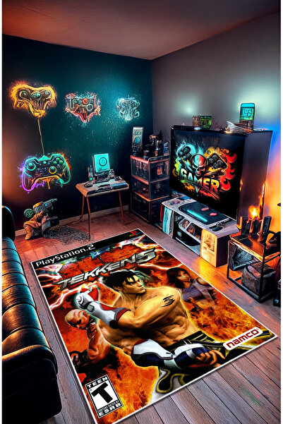 Decorative Anti-Slip TEKKEN 5 Gamer Washable Rug