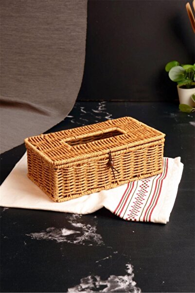 Bayev Hasır 700799 Rectangular Tabletop Napkin Holder with Lid 700799