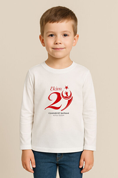 MODA 29 octombrie Ziua Republicii Atatürk cu imprimeu Alb guler rotund Tricou...