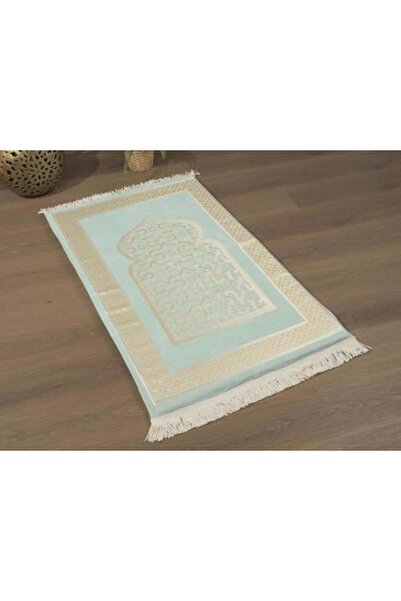 Dcv Prayer mat made of chenille memory foam - turquoise sky blue 65x115 cm