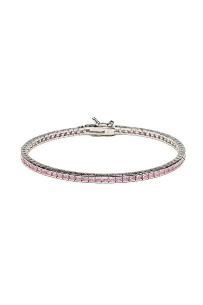 ElectraStore Brățară Tennis Din Argint Roz Pal
