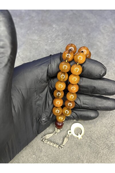 Mos Tespih Very Old Mosaic High-End Crimped Amber Prayer Beads