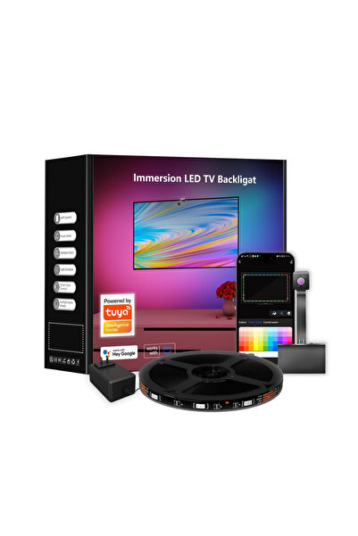 D&K WONDER Bandă LED Smart RGBIC TV, Sync 1080p Camera, Tuya App, Alexa/Google, 55-65 inch