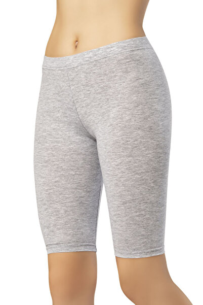 Bonnie Clyde Women's Above Knee Combed Cotton Leggings Plain Still Single Gray-Battal - Gray - Bcp1.Koz-Bza-Z4018-Gri