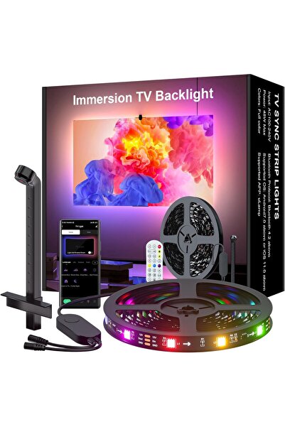 D&K WONDER Bandă LED Smart RGBIC TV, Sync 1080p Camera, App & Remote Control, 32-65", 18W