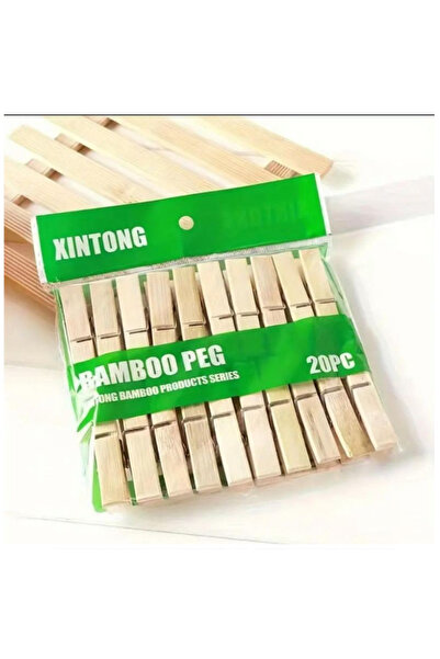 OEM Set 20 Carlige Rufe, Lemn/ Bambus, 6 x 1 cm