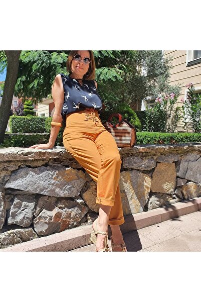 pudubutik High Waist Carrot Orange Pants