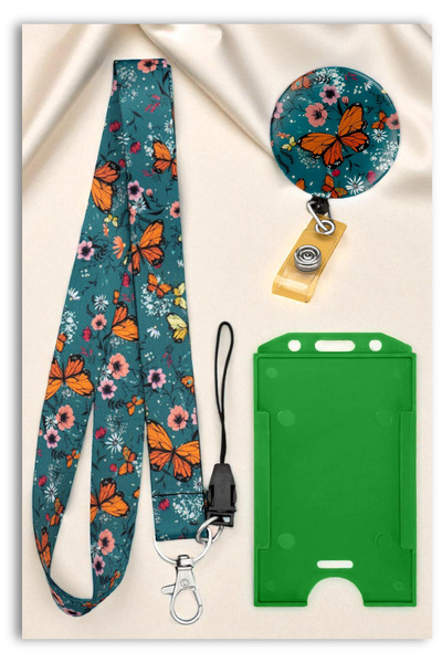 Mia Aurora MiaAurora Orman Kelebeği 3 lü Set Yeşil Boyun Askı İpi Kelebek Yoy...