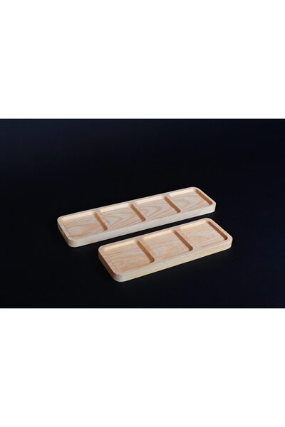 Zafer Aydın Ahşap Tray Wood with 3 Compartments,
