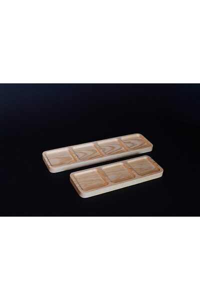 Zafer Aydın Ahşap Tray Wood with 3 Compartments,