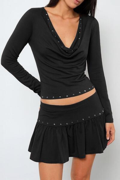 World Fashion Trends 9083 Shorts Skirt Degaje Bluz Zimba Detail Suit