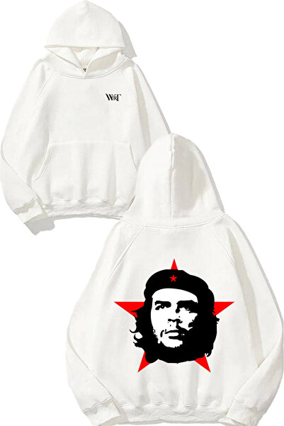 THEWERT Че Гевара 1 Дизайн На гърба с печат Бяла суитшърт с качулка