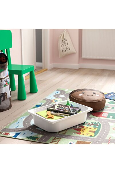 IKEA saklama ünitesi, çam-beyaz-açık mavi, 93x44x52 cm