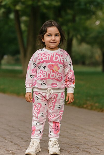 SANTRALBEBE Girl's Printed Tracksuit Set