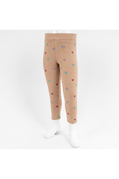 BEBİPA Full Kalp Baskılı 3 İp Şardonlu Kız Çocuk Tayt