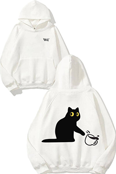 THEWERT Φούτερ με κουκούλα με στάμπα στην πλάτη με σχέδιο Sakar Cat