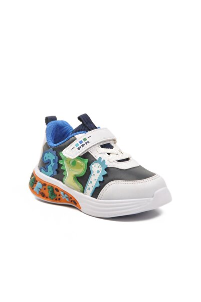 WALKWAY 2065 B Navy Blue Children's Dinosaur Figure Sports Shoes