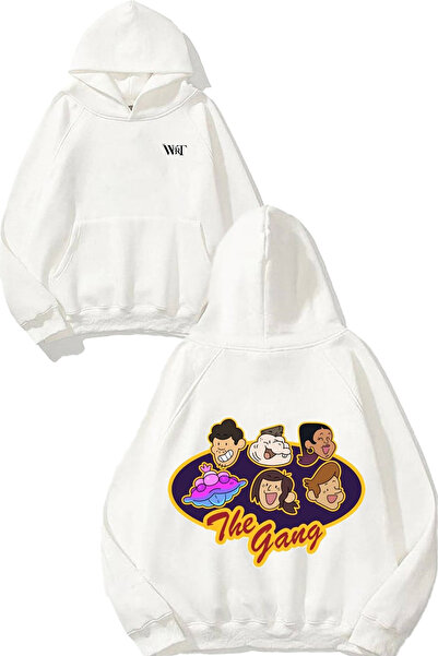 THEWERT Λευκό φούτερ με κουκούλα με στάμπα The Gang Design