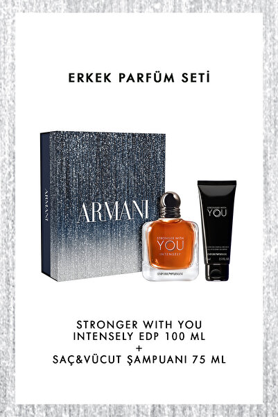 Giorgio Armani Stronger With You Intensely EDP 100 ml + Şampuan Erkek Parfüm ...