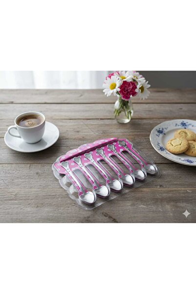 LOVYCO Emoji Heart Teaspoon 6 Pieces, Emoji Teaspoon Set of 6