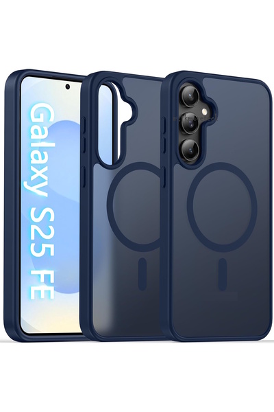 m.tk moveteck Samsung Galaxy S25 Fe Kılıf Kamera Çıkıntılı Magsafe Şarj Destekli Hassas Tuşlu Yumuşak Mat Kapak