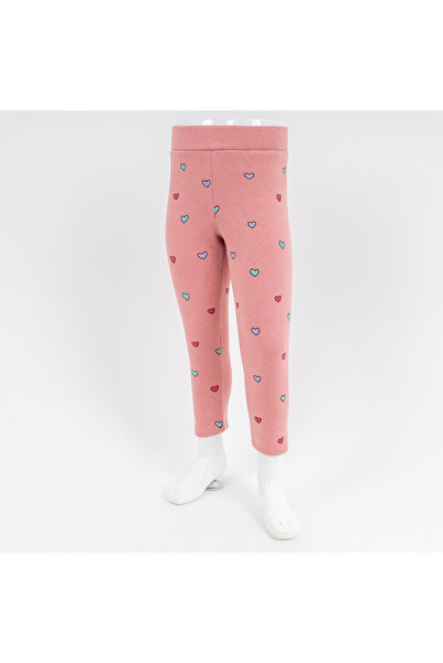 BEBİPA Full Kalp Baskılı 3 İp Şardonlu Kız Çocuk Tayt