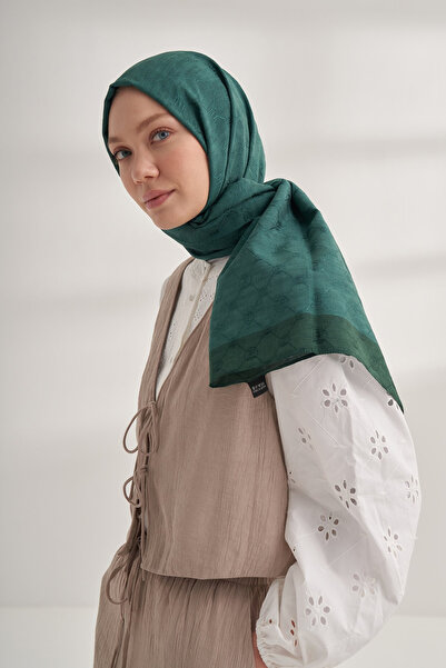 ARMANDA Zincir desenli Monogram Şal - Zümrüt