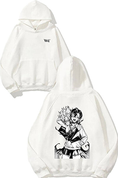 THEWERT Окарун и Аясе Дизайн Бяла суитшърт с качулка и печат на гърба