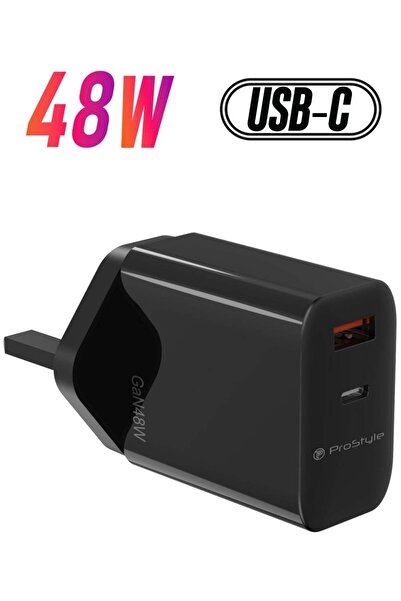 Prostyle شاحن سريع 48 وات، شاحن GaN USB-A وType-C لهاتف Samsung S24 وS23 وسلس...