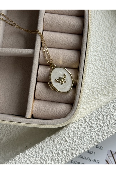 Rossetto Atelier قلادة ملاك من الفولاذ المقاوم للصدأ 316L مع غطاء ومرآة داخلية لامعة