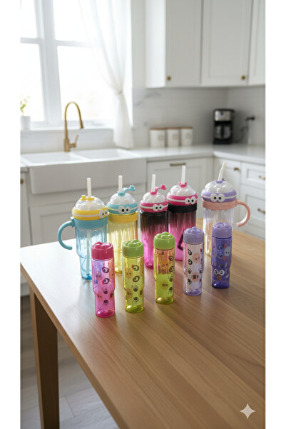 Elit Set of 3 Motivational Water Bottles - Daily Sports Camping Water Bottle Water Bottle with Straw