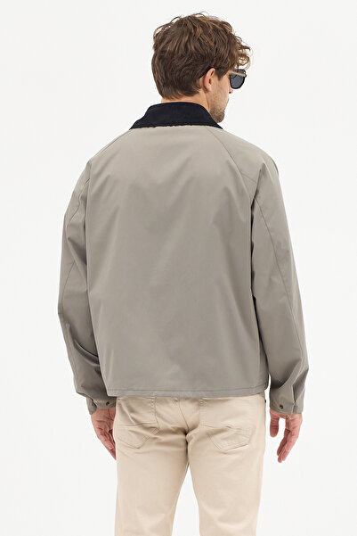 STONCS Men's Khaki Contrast Collar Jacket