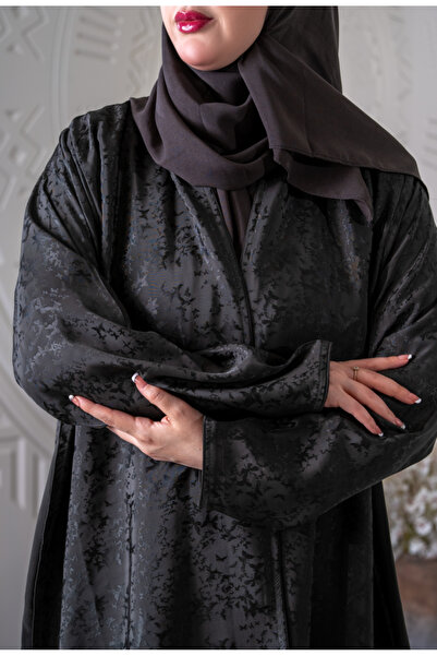 QUEEEN Brown Japanese silk jacquard abaya