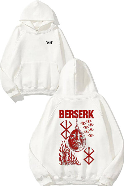 THEWERT Berserk Tear Design Leđa Štampano Bela Sa kapuljačom Dukserica