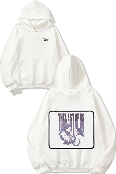 THEWERT The Last Of Us TV Series Design Back Printed White Hooded Sweatshirt