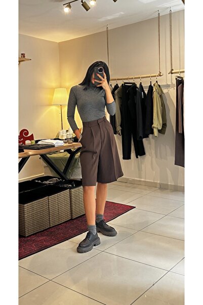 Kris Kadın Yüksek Bel Dizaltı Şort