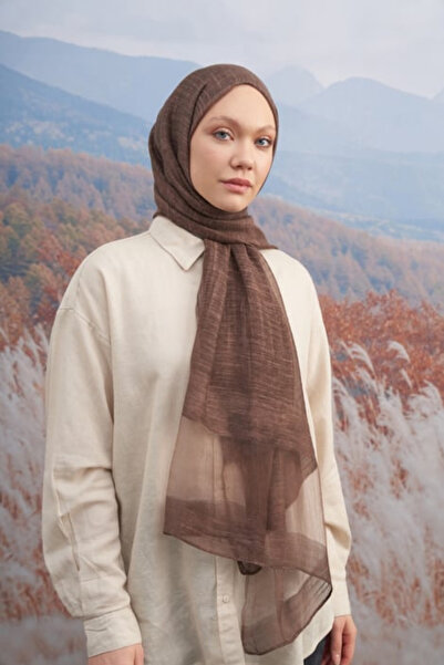 ARMANDA İpekli Eskitme model Şal - Kahve
