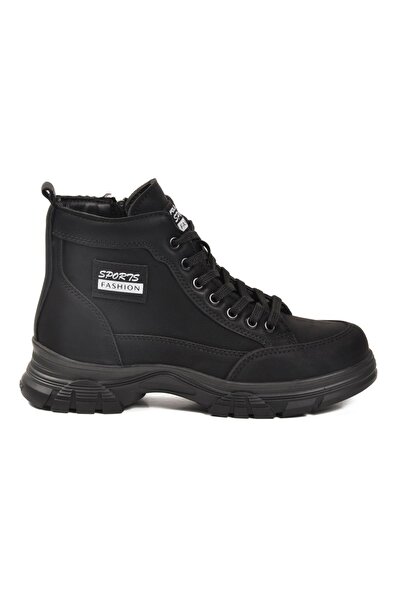 WALKWAY 24090 Z Μαύρες γυναικείες μπότες Nubuck