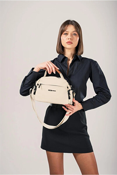 ÇÇS Women's Fabric Zipper Closure Hand Shoulder Bag