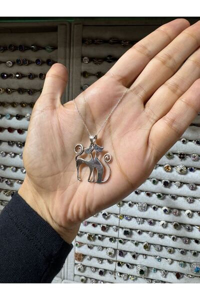 hayaltasari Kedi Figürlü Gümüş Yüzük 925 Ayar