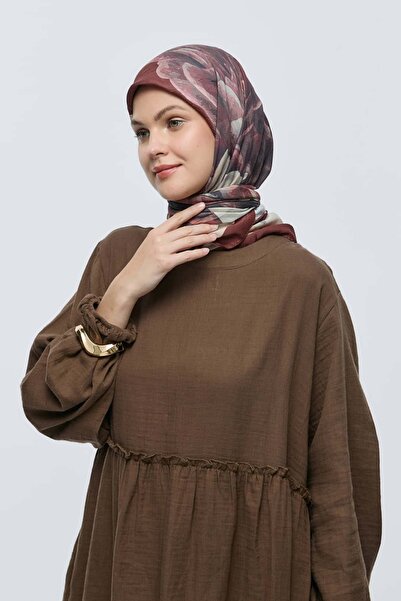 Modakaşmir Rosa Desen Bambu Eşarp