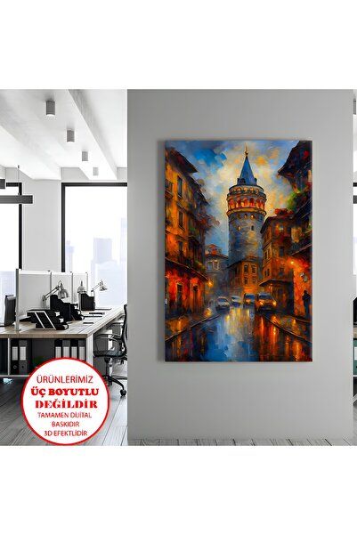 Harikabirev ПЛАТНО-СТЕНА-ДНЕВНА КАДЪР МАСЛЕНА КАРТИНА ИСТАНБУЛ ГАЛАТА КУЛА | ...