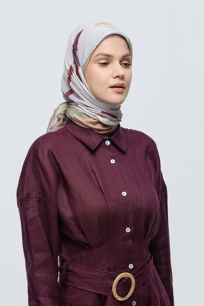 Modakaşmir Lavendi Pattern Bamboo Scarf