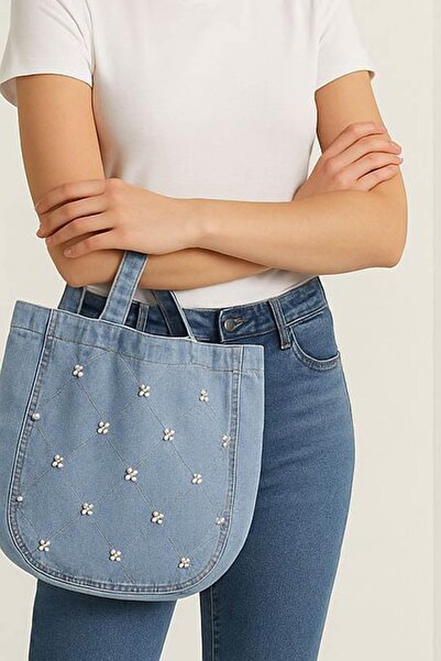 lamelif Blugi lavabili cu broderie PapatyaStone, cu închidere cu velcro, albastru denim