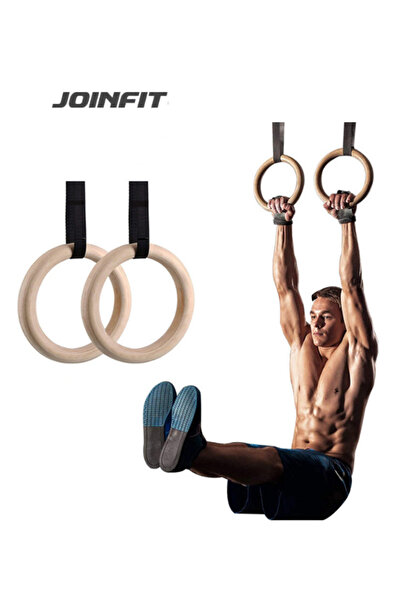 JOINFIT PRO Ahşap Cimnastik Halkası ve Ayarlanabilir Kemer Seti – Crossfit, Jimnastik, Egzersiz Çemberi