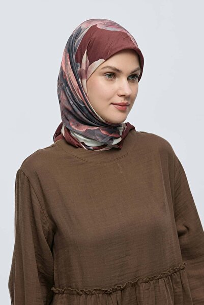 Modakaşmir Rosa Desen Bambu Eşarp