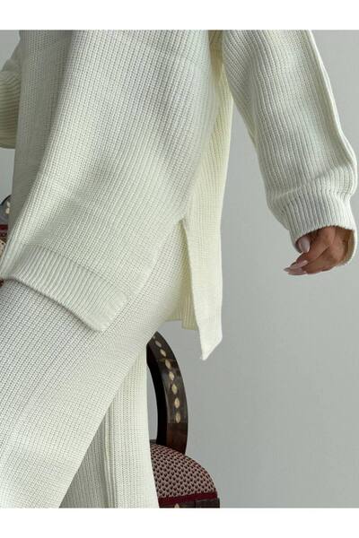 GİYSİ DÜNYASI 57 Triko Kumaş Pola Yakka Kazak Pantalon Tk