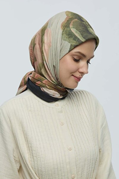 Modakaşmir Rosa Desen Bambu Eşarp