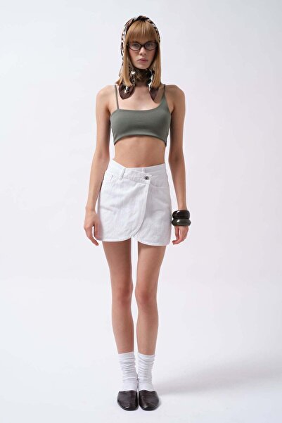 Maxi modena Anvelop Denim Mini White Skirt - 40